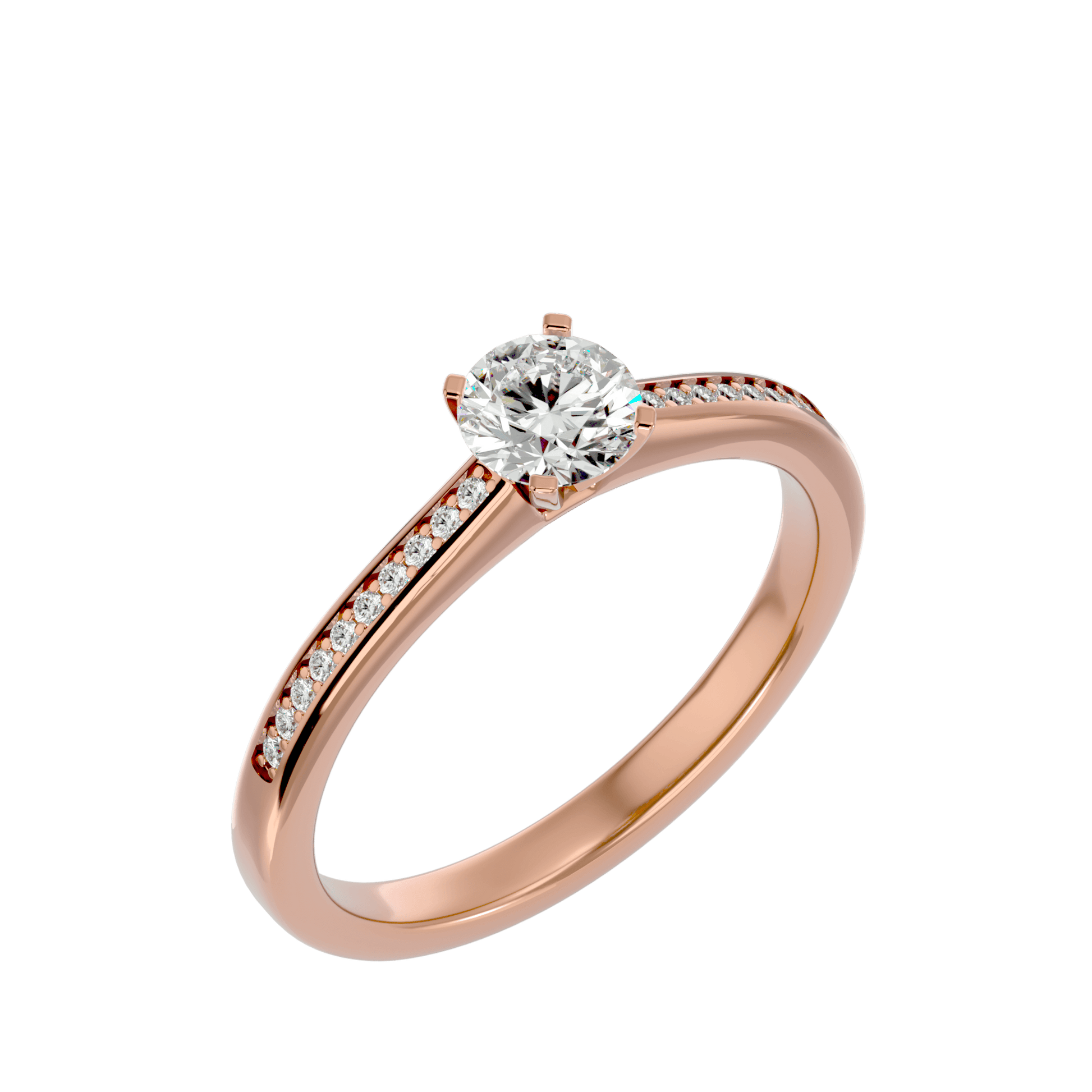 Lab Grown Round Diamond Solitaire Ring In Rose Gold