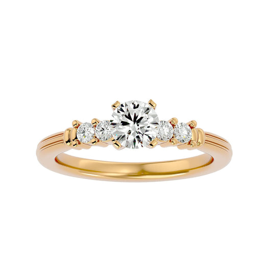 Lab Grown Round Diamond Solitaire Ring In Yellow Gold