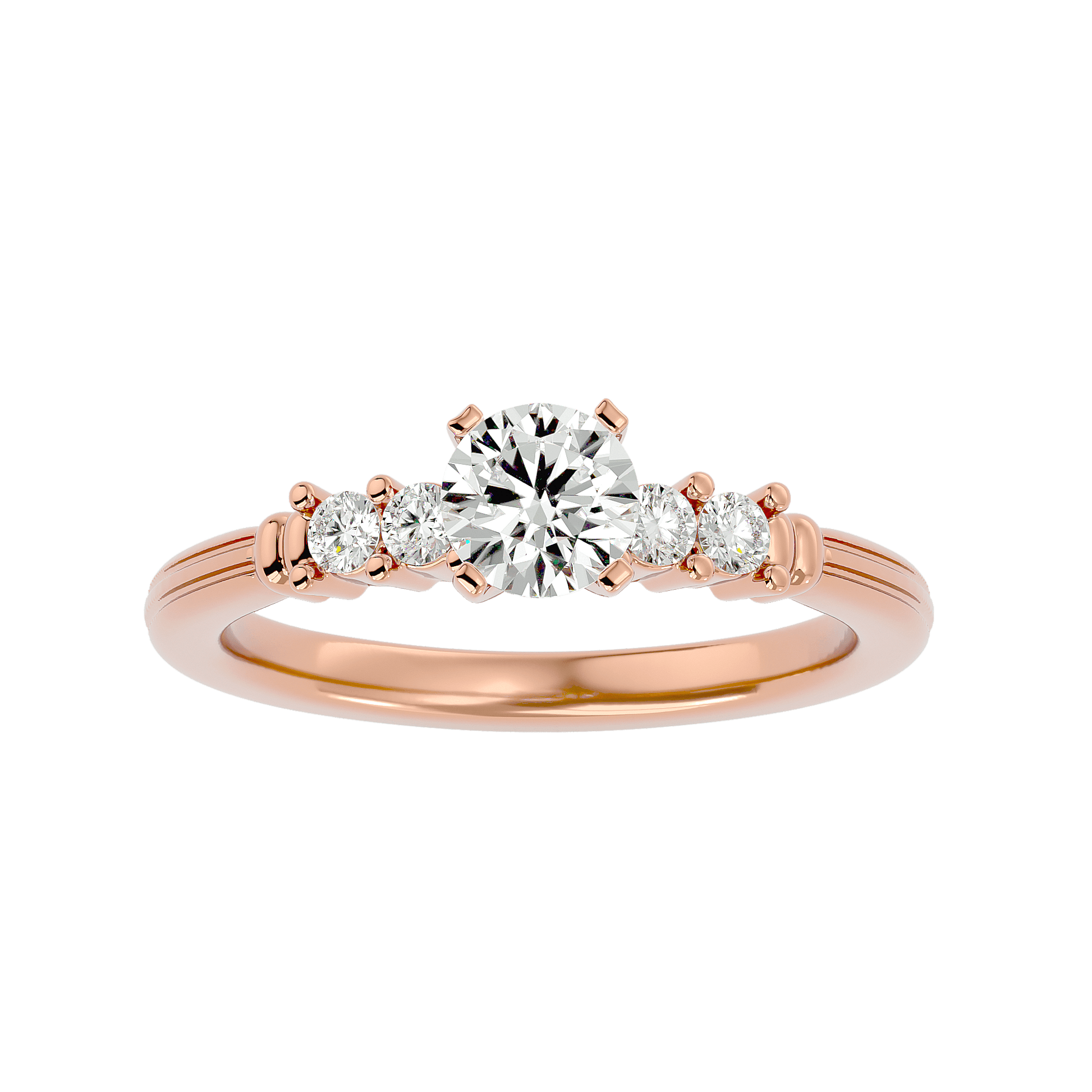 Lab Grown Round Diamond Solitaire Ring In Rose Gold