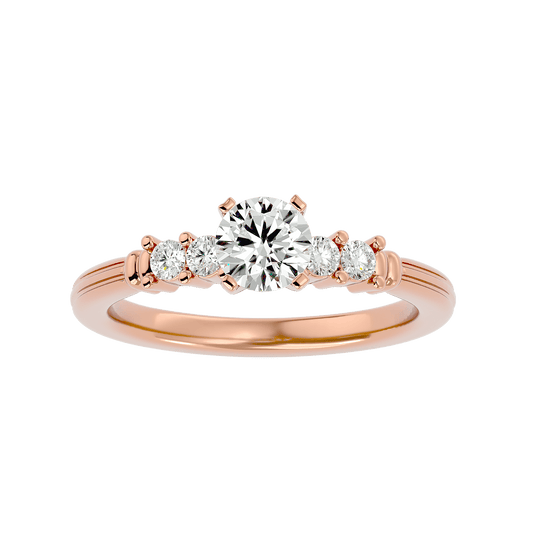 Lab Grown Round Diamond Solitaire Ring In Rose Gold