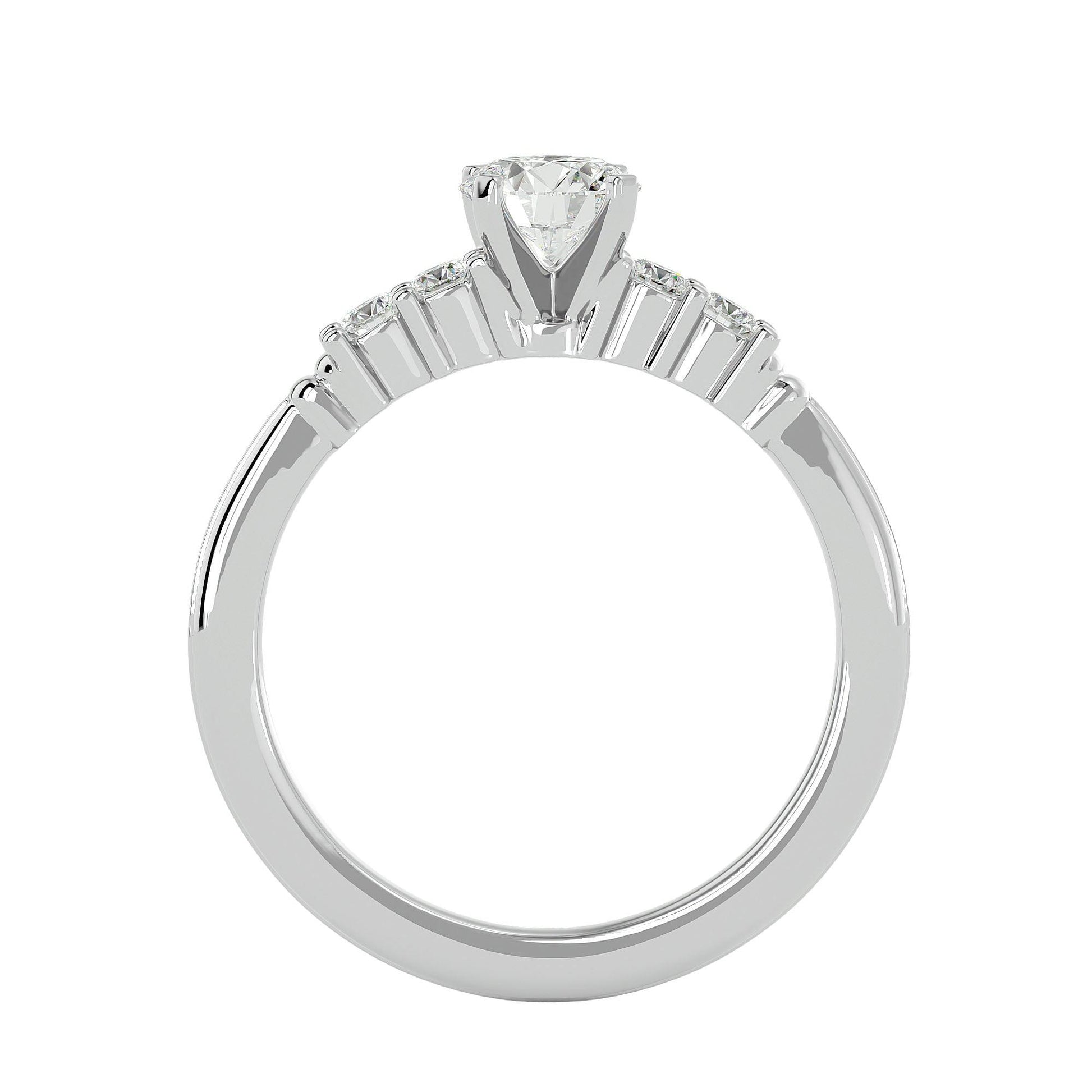 Lab Grown Diamond In White Gold Solitaire Ring