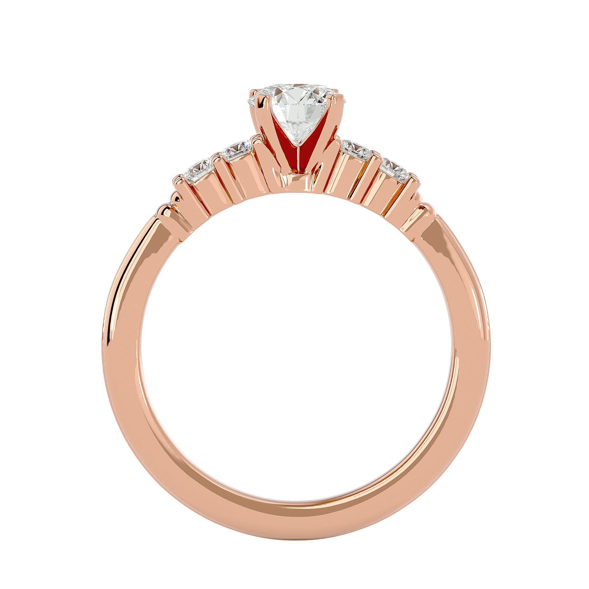 Lab Grown Round Diamond Solitaire Ring In Rose Gold