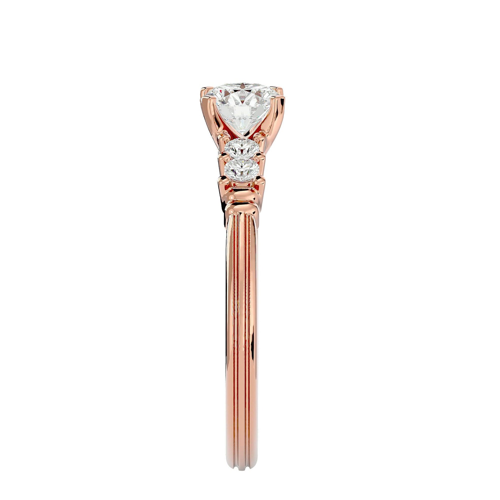 Lab Grown Round Diamond Solitaire Ring In Rose Gold