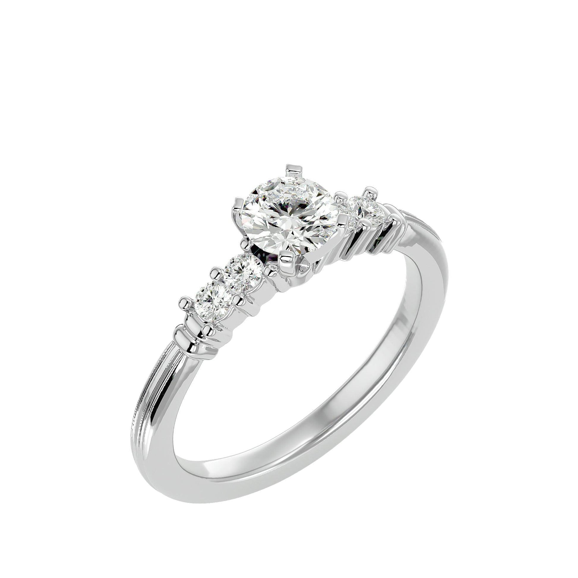 Lab Grown Diamond In White Gold Solitaire Ring