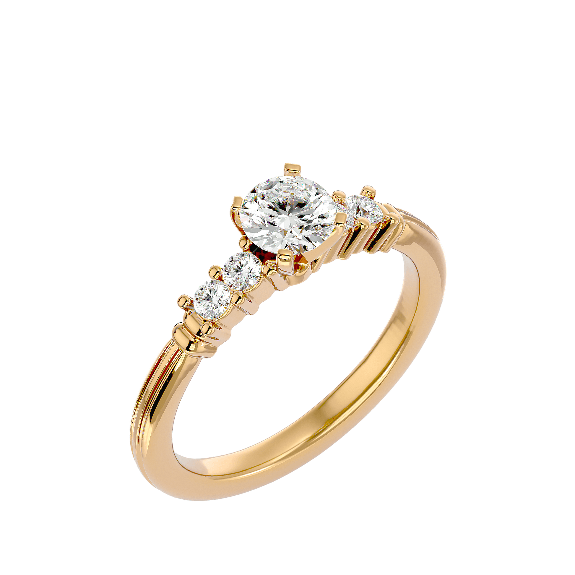 Lab Grown Round Diamond Solitaire Ring In Yellow Gold