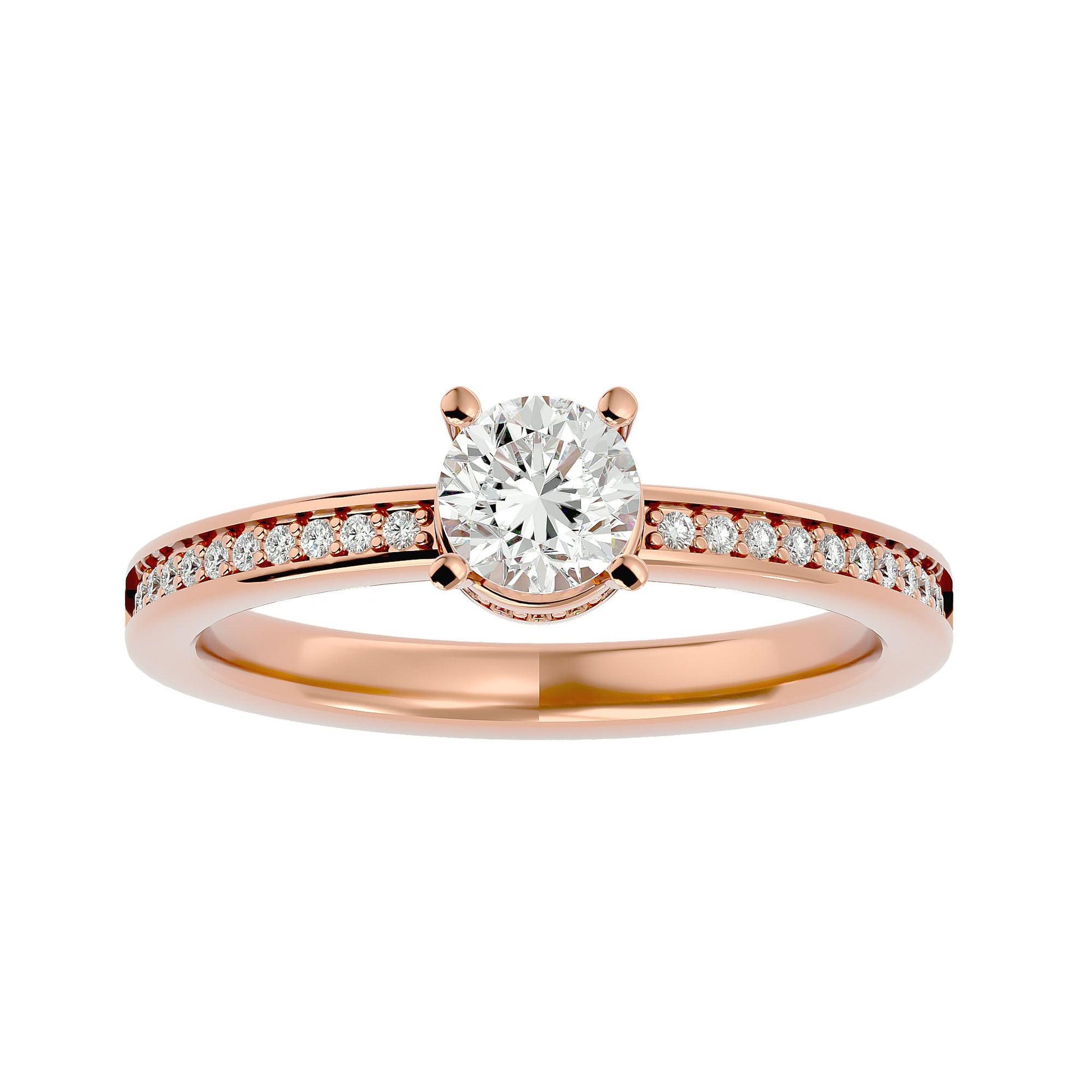 Lab Grown Round Diamond Solitaire Ring In Rose Gold