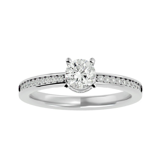 Lab Grown Diamond In White Gold Solitaire Ring