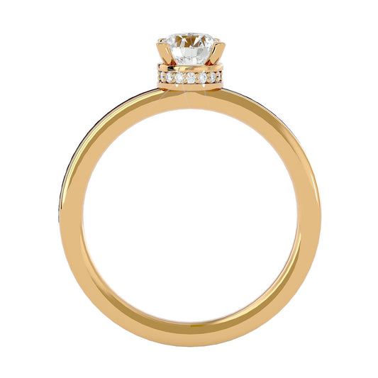 Lab Grown Round Diamond Solitaire Ring In Yellow Gold