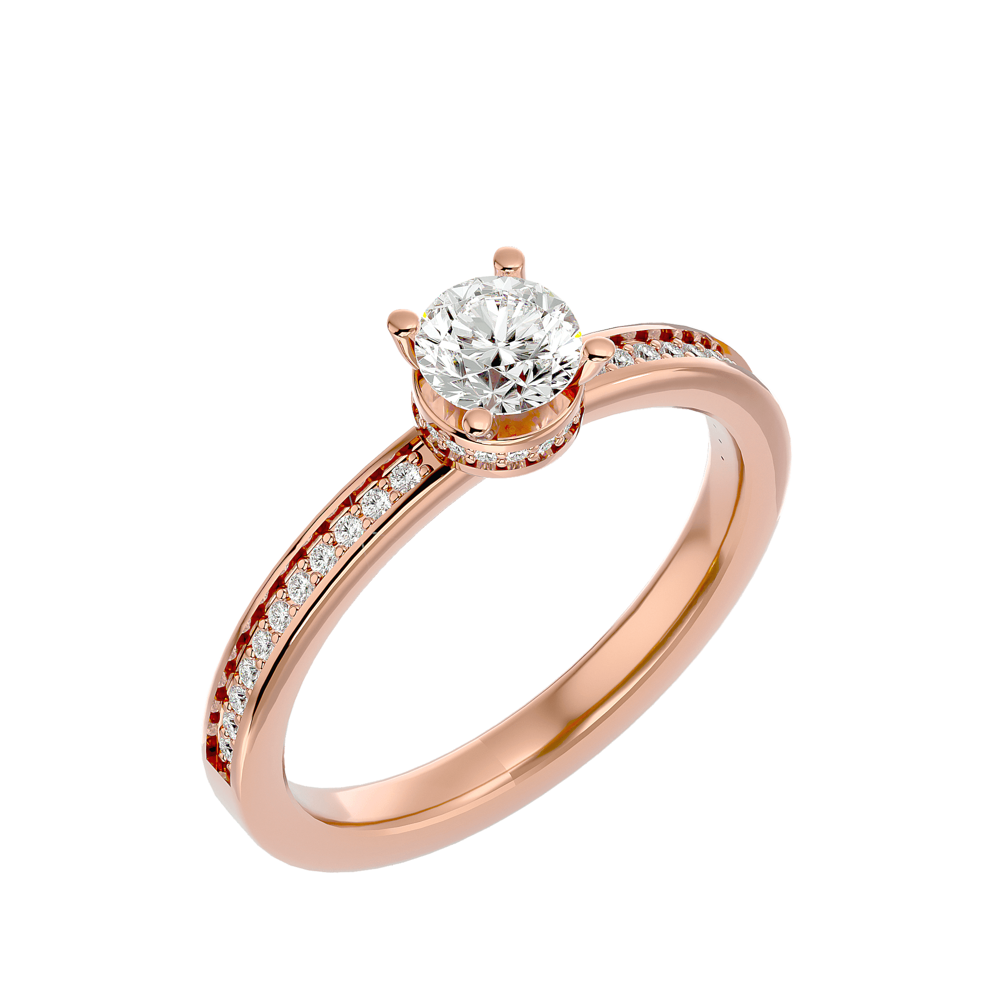 Lab Grown Round Diamond Solitaire Ring In Rose Gold