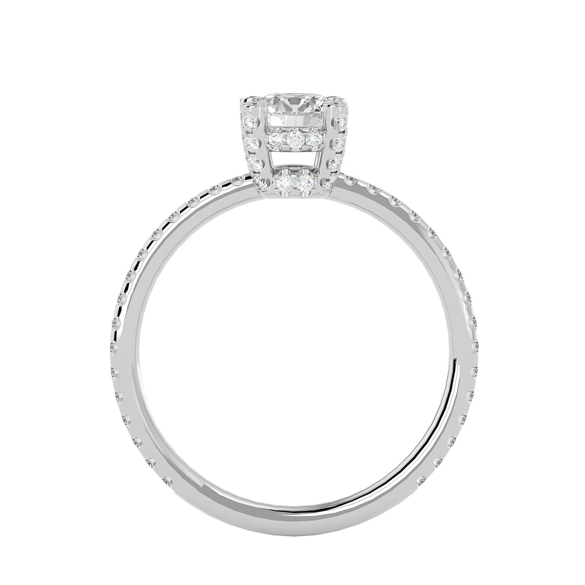 Lab Grown Round Cut Diamond In White Gold Solitaire Ring