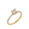 Lab Grown Round Cut Diamond Solitaire Ring In Yellow Gold