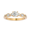 Lab Grown Round Cut Diamond Halo Ring In Yellow Gold