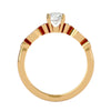 Lab Grown Round Cut Diamond Halo Ring In Yellow Gold