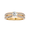 Lab Grown Round Cut Diamond Halo Ring In Yellow Gold