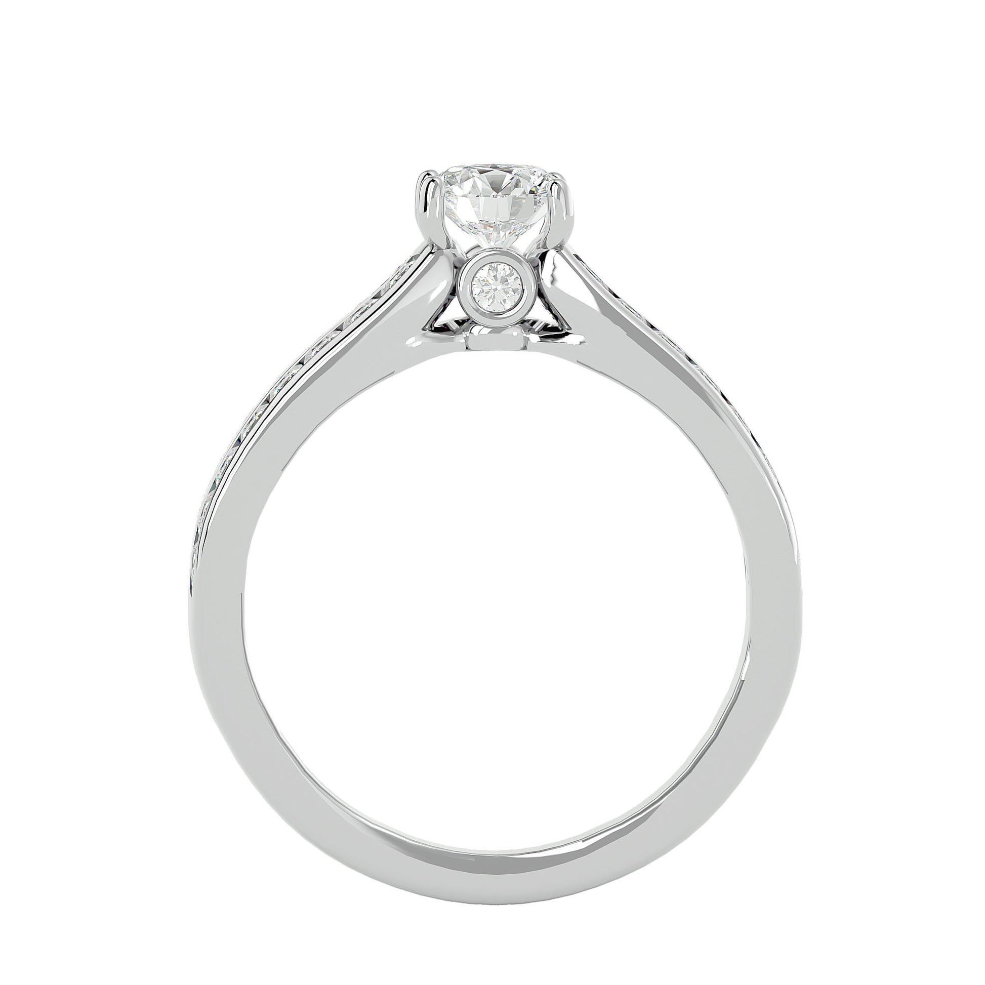 Lab Grown Round Cut Diamond Halo Ring In Platinum