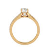 Lab Grown Round Cut Diamond Halo Ring In Yellow Gold