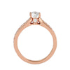 Lab Grown Round Cut Diamond Halo Ring In Rose Gold