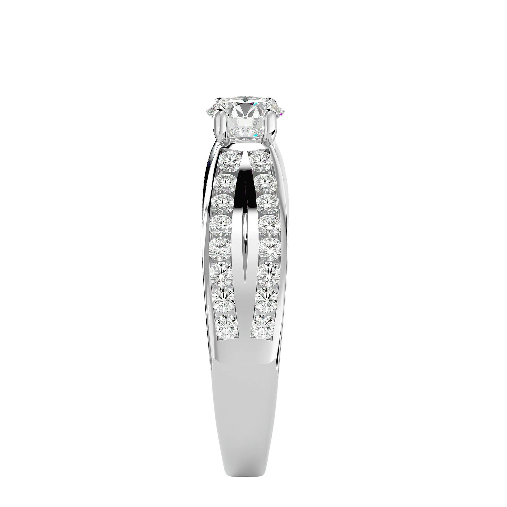 Lab Grown Round Cut Diamond Halo Ring In Platinum