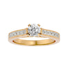 Lab Grown Round Cut Diamond Solitaire Ring In Yellow Gold