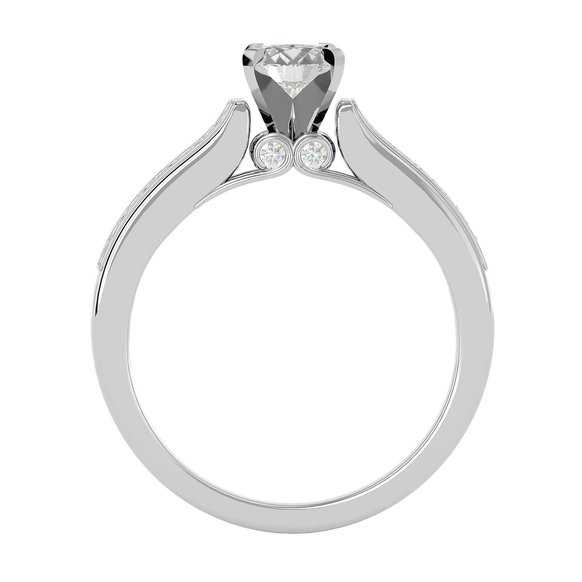 Lab Grown Round Cut Diamond In White Gold Solitaire Ring