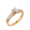 Lab Grown Round Cut Diamond Solitaire Ring In Yellow Gold