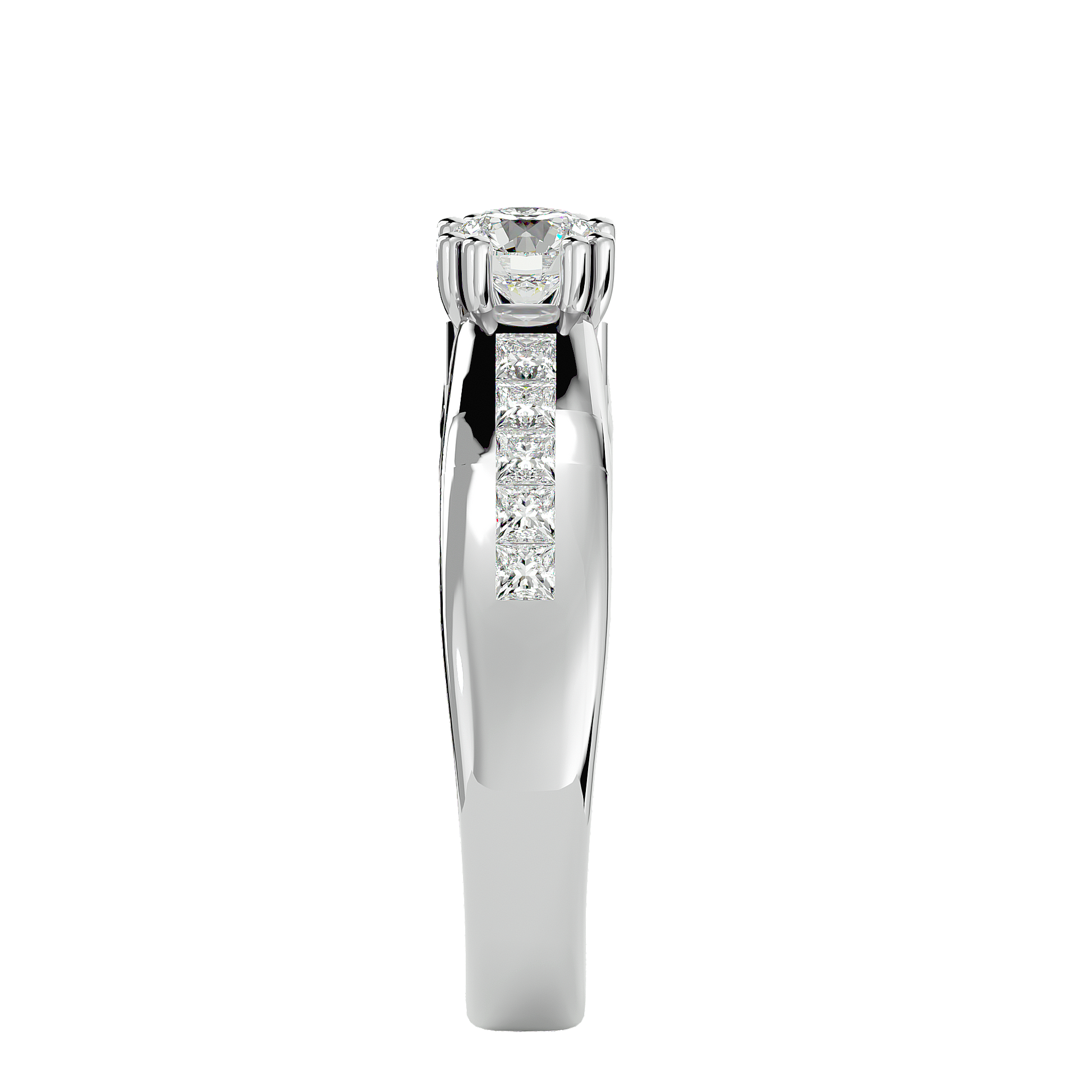 Lab Grown Round Cut Diamond In White Gold Solitaire Ring