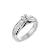 Lab Grown Round Cut Diamond In White Gold Solitaire Ring