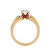 Lab Grown Round Cut Diamond Solitaire Ring In Yellow Gold