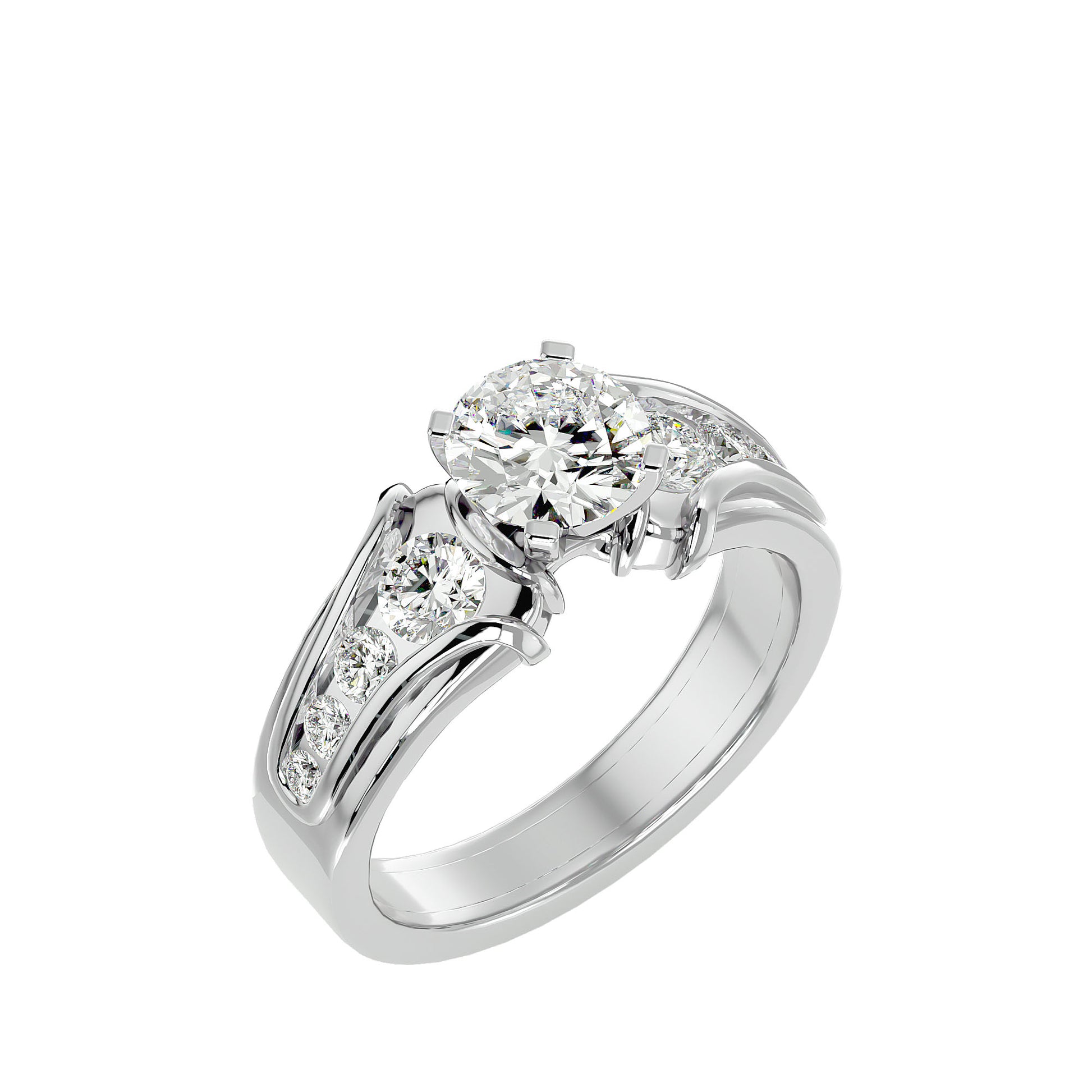 Lab Grown Round Cut Diamond In White Gold Solitaire Ring