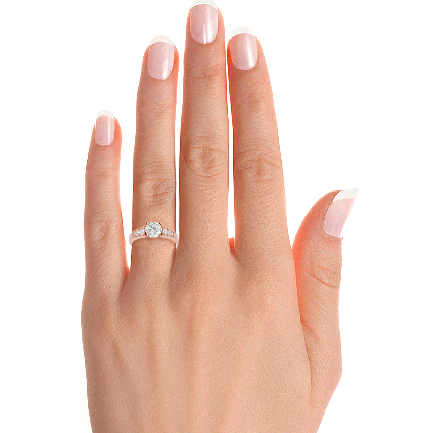 Lab Grown Round Diamond In Rose Gold Solitaire Ring