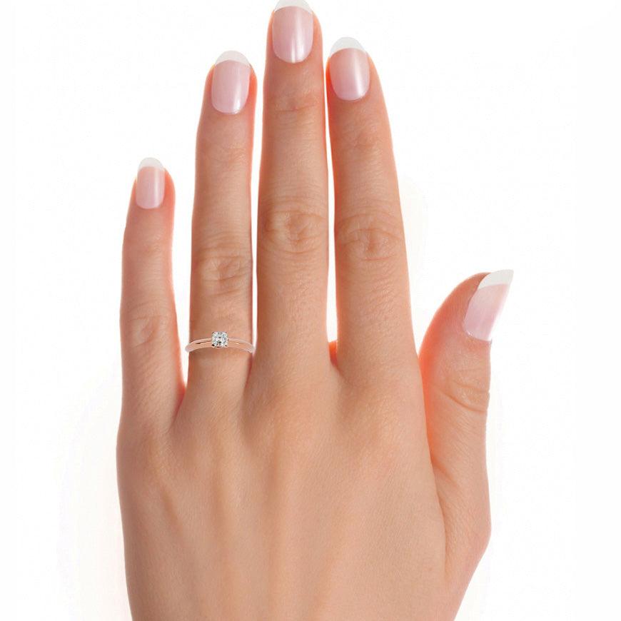 Lab Grown Emerald Cut Diamond Solitaire Ring In Rose Gold