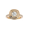 Lab Grown Cushion Cut Diamond Halo Ring In Yellow Gold