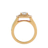 Lab Grown Cushion Cut Diamond Halo Ring In Yellow Gold