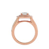 Lab Grown Cushion Cut Diamond Halo Ring In Rose Gold