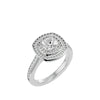 Lab Grown Cushion Cut Diamond Halo Ring In Platinum