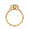 Alluring Lab Grown Heart Cut Diamond Halo Ring In Yellow Gold