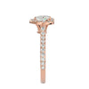 Alluring Lab Grown Heart Cut Diamond Halo Ring In Rose Gold