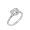 Alluring Lab Grown Heart Cut Diamond Halo Ring In Platinum