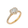 Alluring Lab Grown Heart Cut Diamond Halo Ring In Yellow Gold