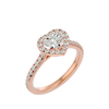 Alluring Lab Grown Heart Cut Diamond Halo Ring In Rose Gold