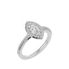 Adorned Lab Grown Marquise Cut Diamond In White Gold Halo Ring