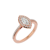 Adorned Lab Grown Marquise Cut Diamond Halo Ring In Rose Gold