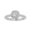 Lab Grown Princess Cut Diamond Halo Ring In Platinum