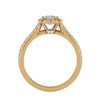 Lab Grown Princess Cut Diamond Halo Ring In Yellow Gold