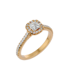 Lab Grown Princess Cut Diamond Halo Ring In Yellow Gold