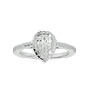 Adorned Lab Grown Pear Cut Diamond Halo Ring In Platinum