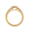 Adorned Lab Grown Pear Cut Diamond Halo Ring In Yellow Gold