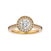 Lab Grown Round Diamond Halo Ring In Yellow Gold