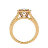 Lab Grown Round Diamond Halo Ring In Yellow Gold