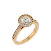 Lab Grown Round Diamond Halo Ring In Yellow Gold